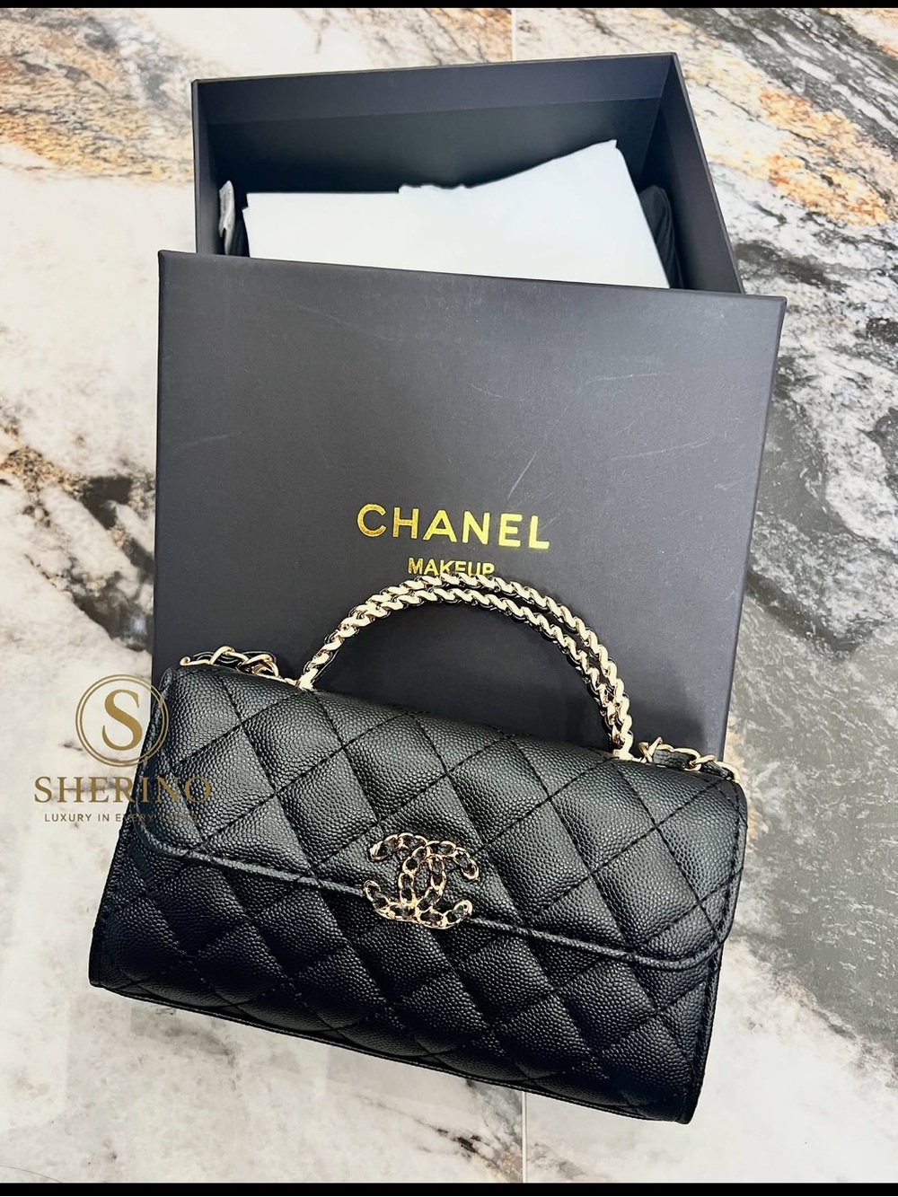 Novelty Makeup Black And Silver Shoulder Bag Mini Handle Crossbody - VIP Gift